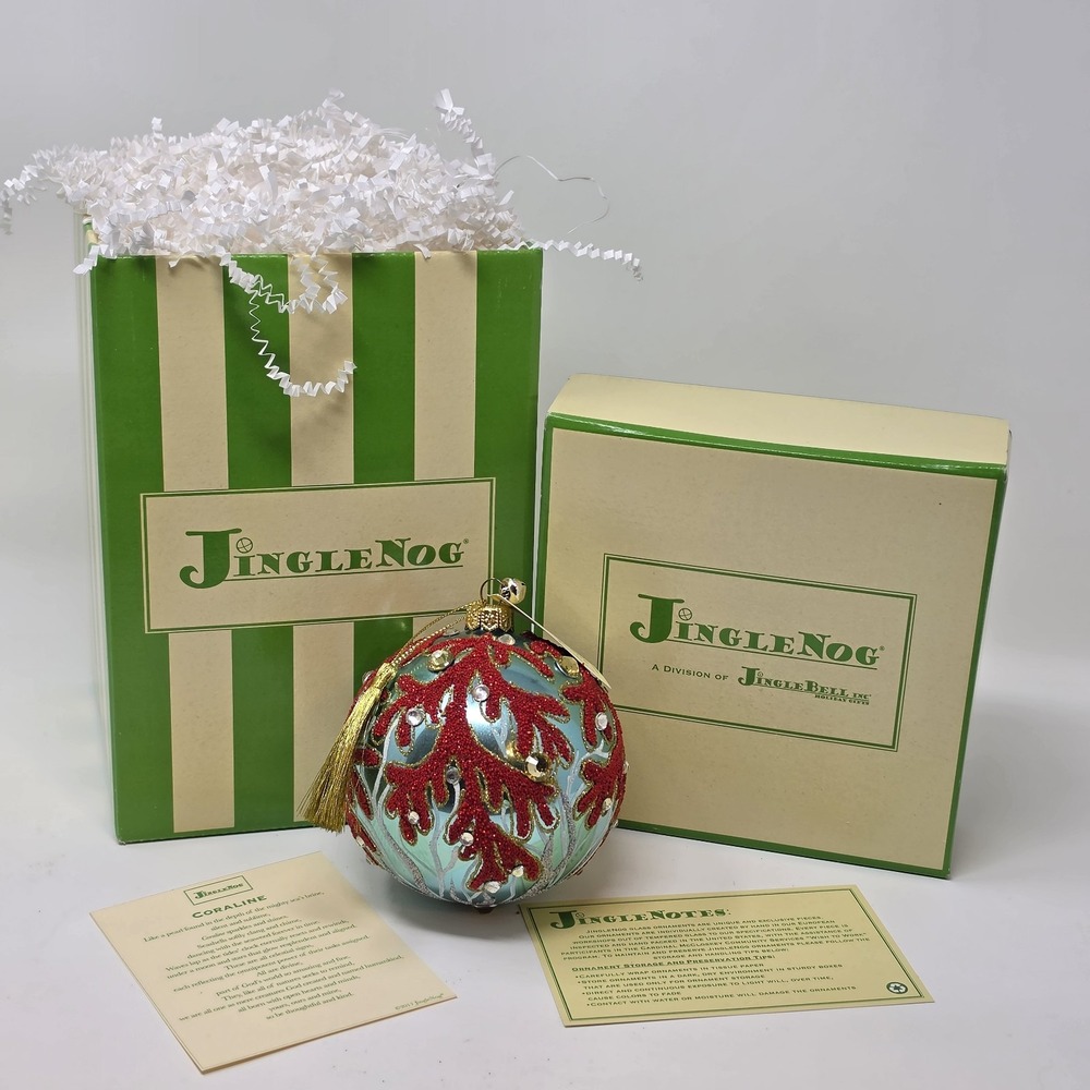 NIB JingleNog Coraline Ball Ornament #80654 Hand Blown & Painted in Poland